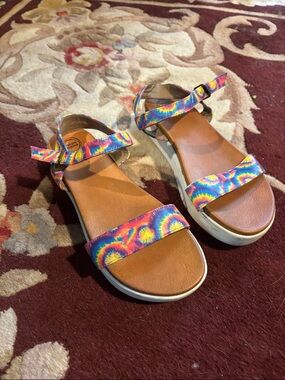 wonder nation Multicolor Tie-Dye Strap Sandals